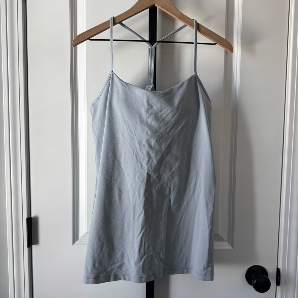 Lululemon Gray Racerback Tank Top Built In Bra Workout Size 12